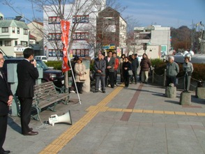 街頭遊説･笠岡駅前20071209