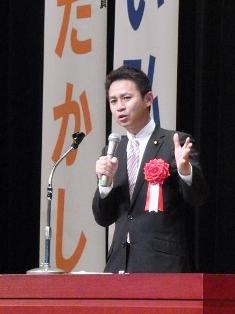 松戸市の青年時局講演会に出席した谷合青年委員長
