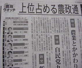 日本農業新聞に谷合正明